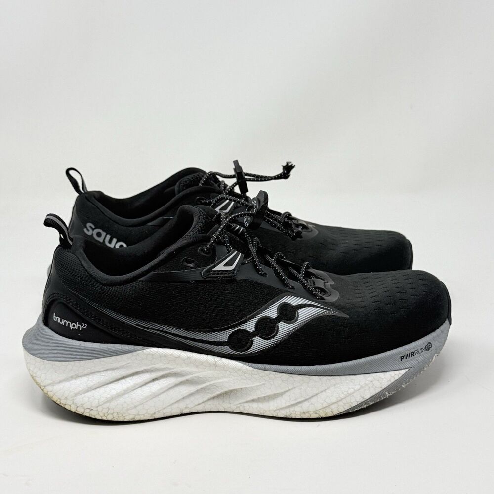 Saucony Triumph 22 Shoes Womens 8.5 Black Gray Running Walking Comfort Sneakers
